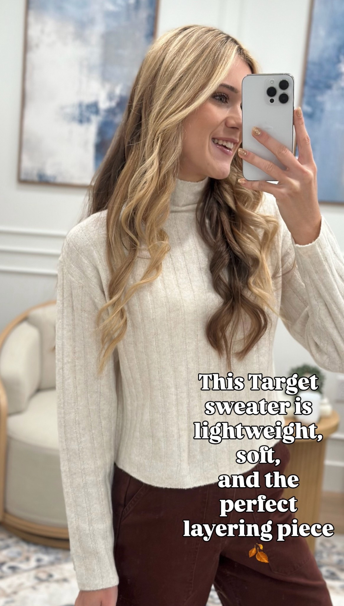 🍂 Target always comes through with the best basics, and this sweater is a total 10/10. It’s lightweight, soft, and so easy to layer with denim, skirts, or under jackets. The kind of neutral knit you’ll wear on repeat all season 🙌

📏 Wearing a Small (fits TTS).
💸 Under $50 and available in multiple colors

#LTKFindsUnder50 #LTKWorkwear #LTKStyleTip