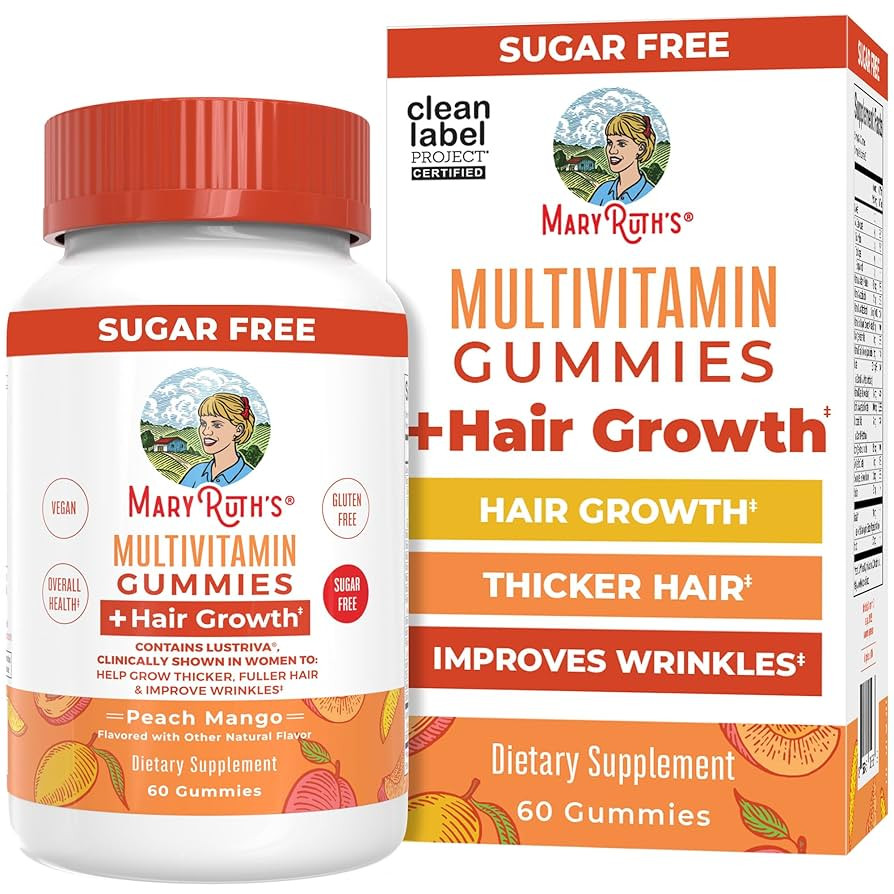 MaryRuth's Multivitamin + Hair Growth Gummies | with Lustriva® | Biotin 10000mcg | B Vitamins | ... | Amazon (US)