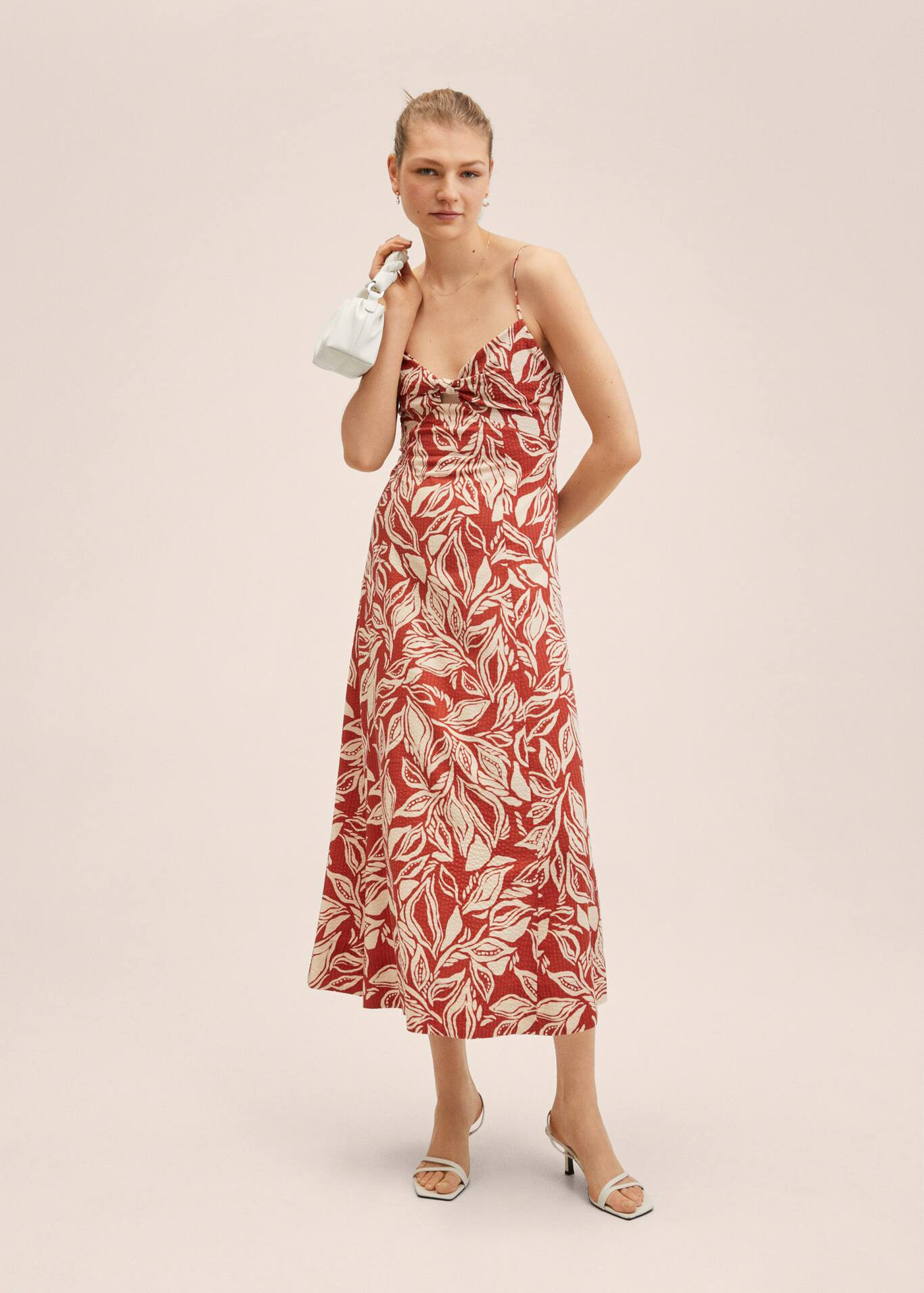 Printed cut-out detail dress | MANGO (US)