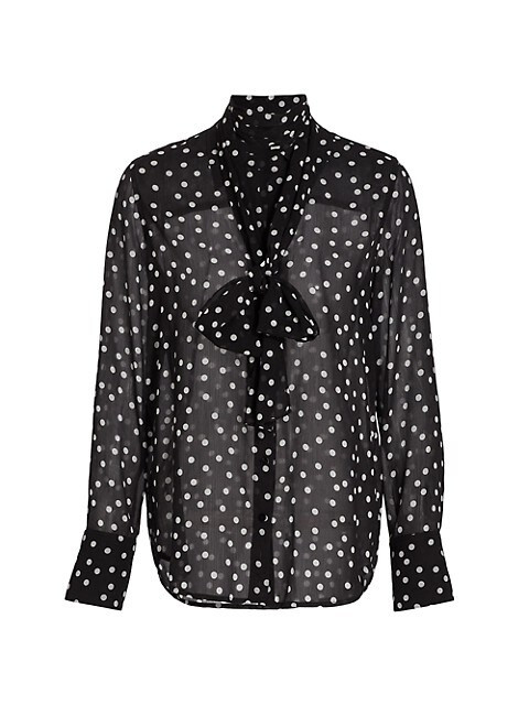 Basil Polka Dot Scarf Blouse | Saks Fifth Avenue