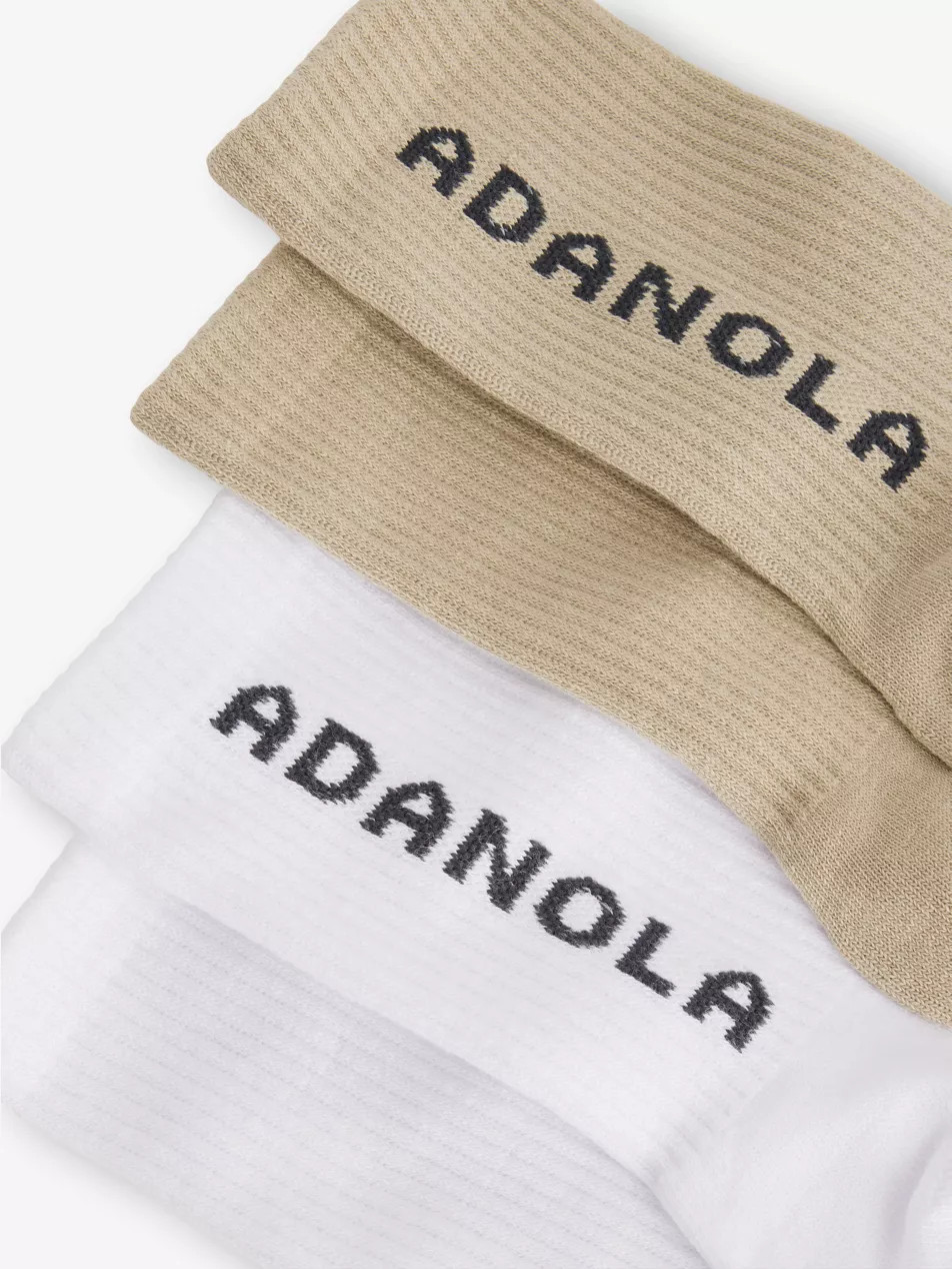 ADANOLA - Logo-Intarsia Ribbed Pack of Two Cotton-Blend Socks | Selfridges.com | Selfridges