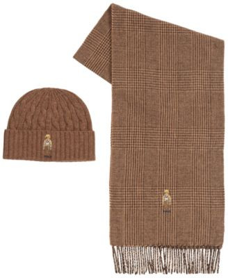 Men's 2-Piece Charles Bear Hat & Scarf Gift Set | Macy's