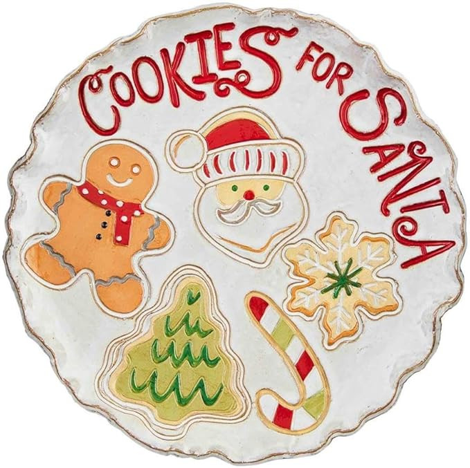 Mud Pie Cookies for Santa Plate, 12" dia Red | Amazon (US)
