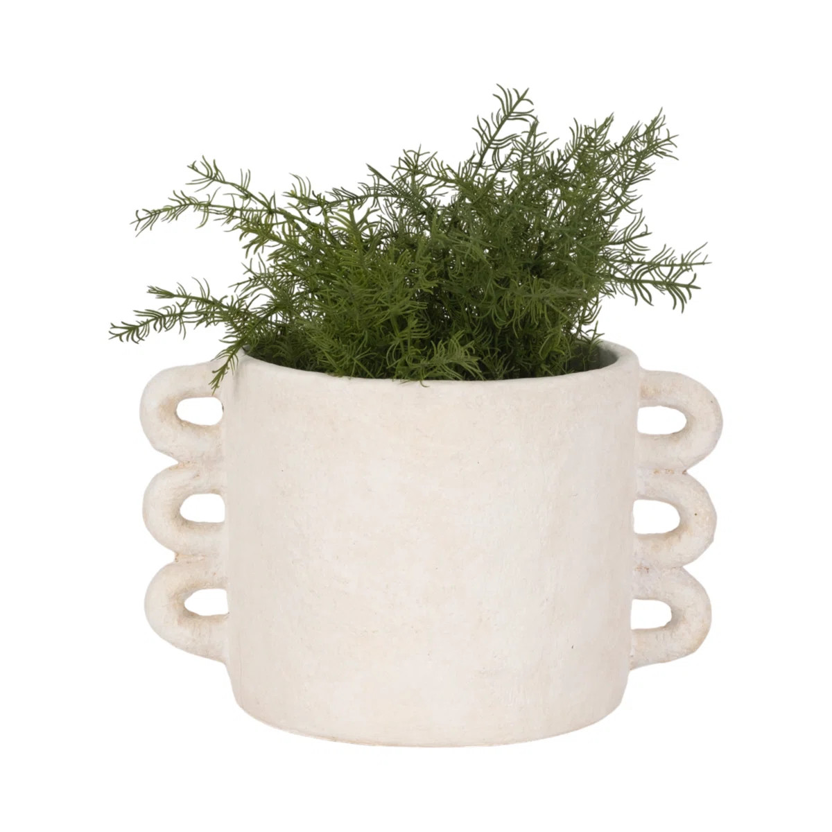 Pottery And Cement Planter With Unique Multi-Loop Handle Design Stylish Contemporary Accent | Wayfair North America