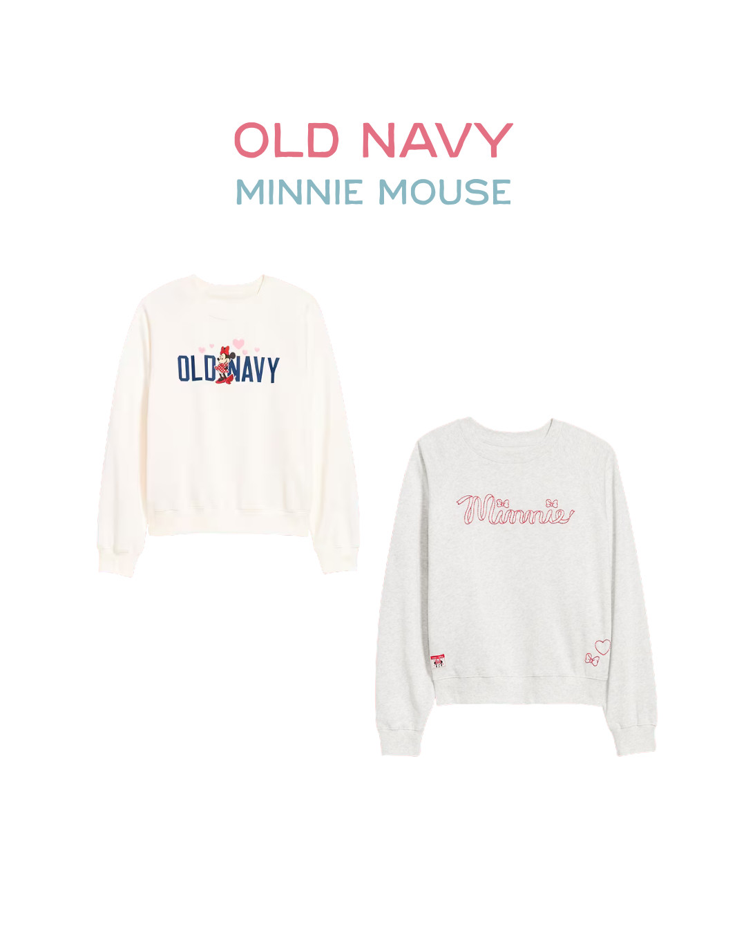 ✨ Old Navy ✖️ Minnie Mouse! ✨ How adorable are these Minnie sweatshirts?! 😍 I'm obsessed with the classic Old Navy logo with Minnie's bow and the sweet "Minnie" script design – they're both SO cute! 🎀💕 Perfect for casual Disney days or just showing off your Minnie love! The best part? Old Navy quality at Old Navy prices! 🙌✨ Linked both styles so you can grab yours! #OldNavy #MinnieMouse #DisneyStyle #MinnieStyle #DisneyFashion #LTKFinds #LTKStyleTip #DisneySweatshirt #CasualDisney #LTKSeasonal 

 #LTKootd #LTKSaleAlert #LTKTravel