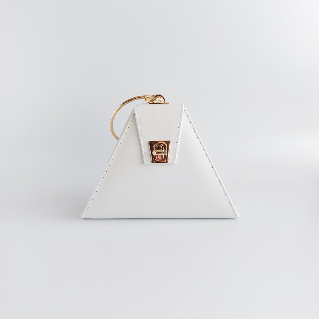 Triangle Bags - Pyramid Bag - Triangle Purse - Triangle Handbag -White Evening Bags -White Clutch... | Etsy (US)