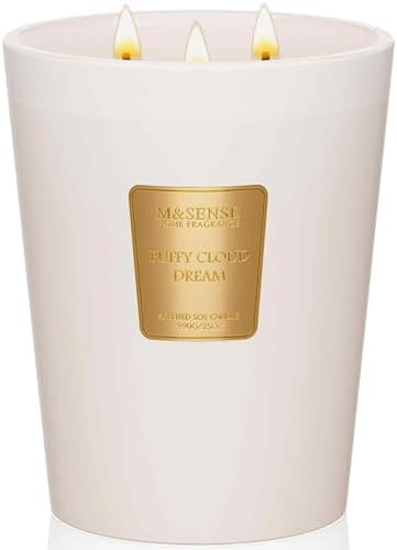 M&SENSE Puffy Cloud Dream Soy Large Candles, 3-Wick 35oz 150H Slow Burning, Aromatherapy Candle f... | Amazon (US)