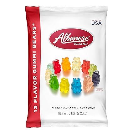 Albanese Candy 12 Flavor Gummi Bears 5 lb Bag, Assorted Gummi Bears: Cherry, Pink Grapefruit, Wat... | Amazon (US)