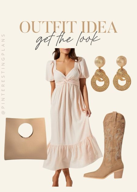 Outfit Idea get the look 🙌🏻🙌🏻

Western look, western boots, summer dress, purse, earrings 

#LTKFindsUnder100 #LTKShoeCrush #LTKStyleTip