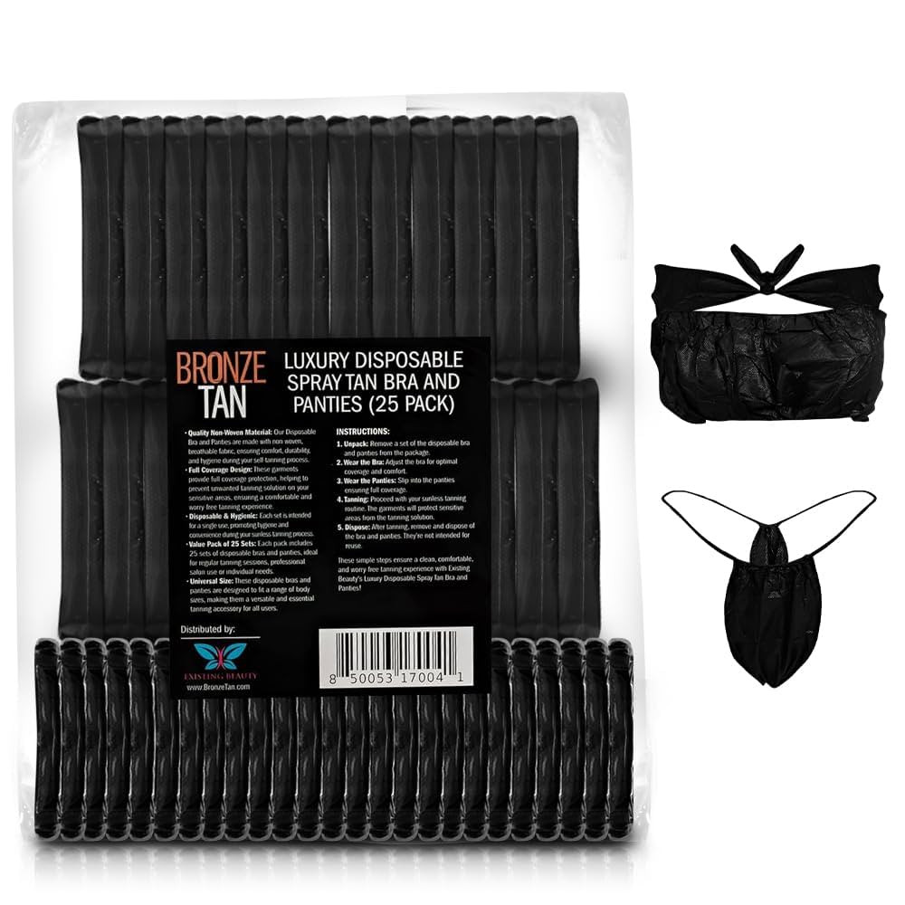 Bronze Tan Disposable Undergarments for Spray Tan - Non-Woven, Breathable Undergarments, Full Cov... | Amazon (US)