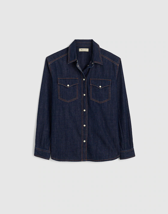 Denim Oversized Western Shirt | Madewell