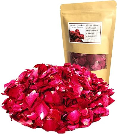 Dried Red Rose Petals 1.75oz/50g, Real Natural Dried Rose Petals for Bath, Soap Making, Candle Ma... | Amazon (US)