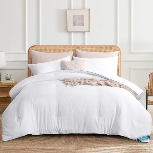 RUIKASI Fluffy Duvet Insert King - Lightweight Cooling Bedding Comforter King Size White, Soft Down Alternative Medium Warm Duvet Hotel with Corner Tabs, 102x90, Machine Washable | Amazon (US)