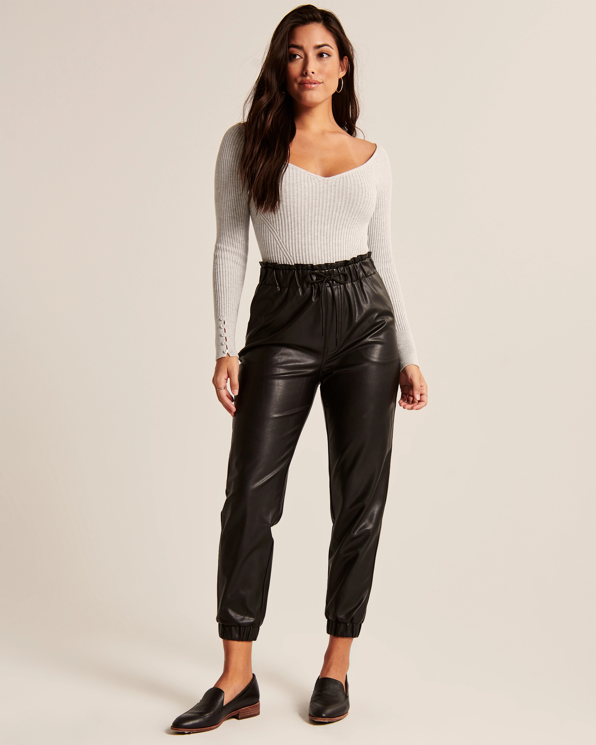 Vegan Leather Joggers | Abercrombie & Fitch (US)
