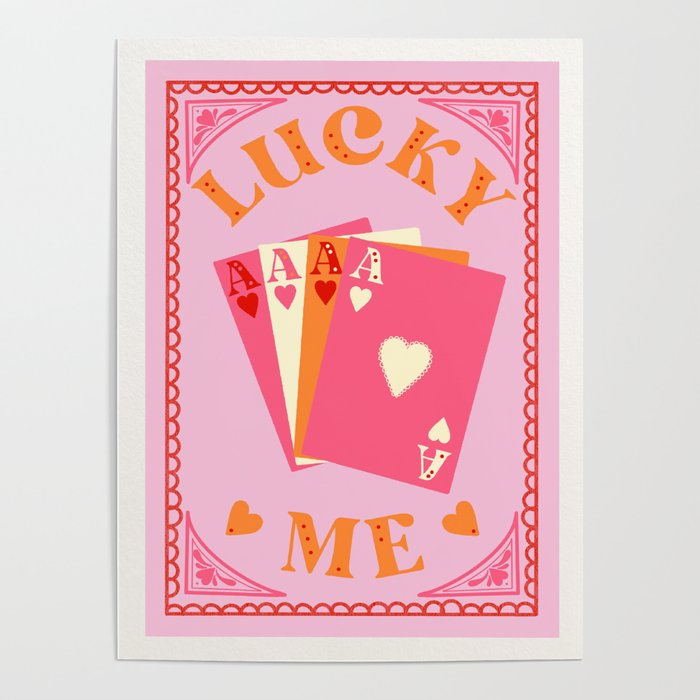 Lucky Me, Playing Cards Print Poster | Society6