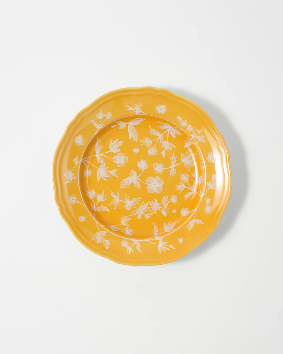 Ginori Floral Dessert Plate Yellow | Cabana Magazine