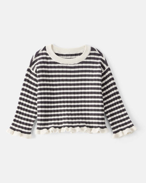 Baby Girl Striped Long-Sleeve Sweater - Ivory/Black | Carter's Inc