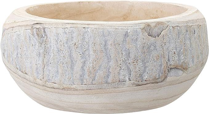 Bloomingville Decorative Hand-Carved Paulownia Wood Bowl, Whitewashed | Amazon (US)