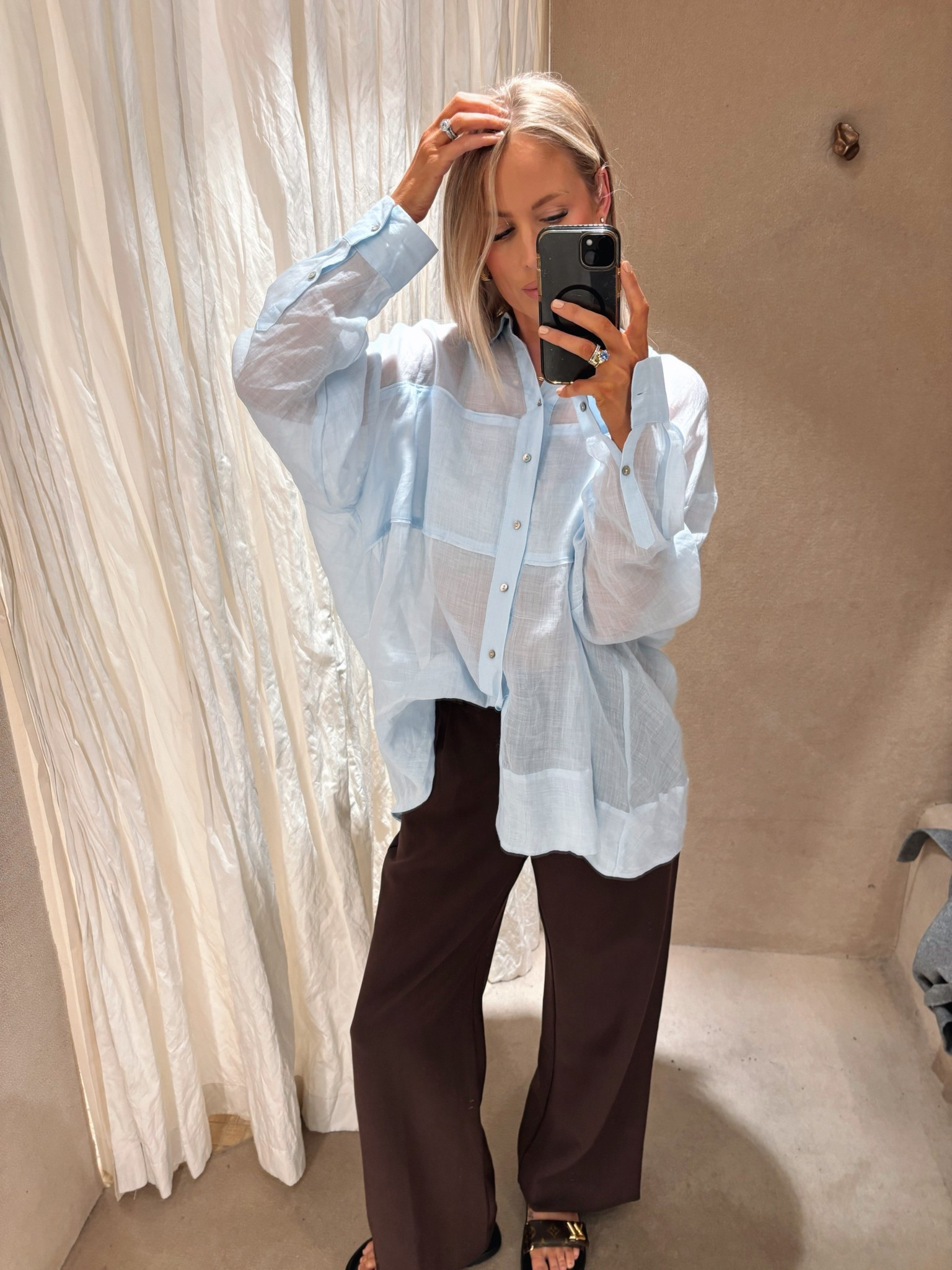 This outfit has been a favourite among you all - and for good reason! Grab it for yourself before the sale ends. I’m wearing a size 10 in the shirt and a 12 in the pants (they run small - I’m usually a 10 in bottoms). x

#LTKsale #LTKstyletip #LTKworkwear