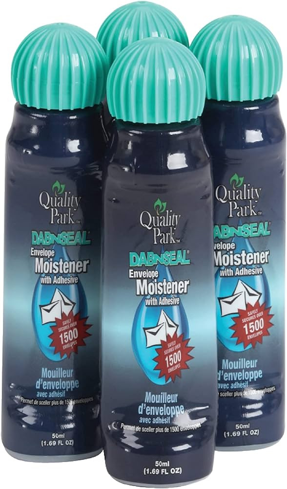 Quality Park Dab-N-Seal Envelope Moistener with Adhesive, 50ML Bottle, 4 Pack (46071) | Amazon (US)