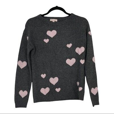 Philosophy 100% Cashmere Pink Heart Printed Crewneck Sweater size Small | eBay US
