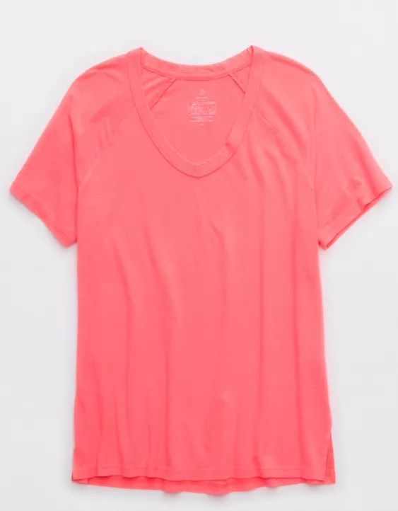 OFFLINE By Aerie Bouncy Cotton Scoop Neck T-Shirt | American Eagle Outfitters (US & CA)