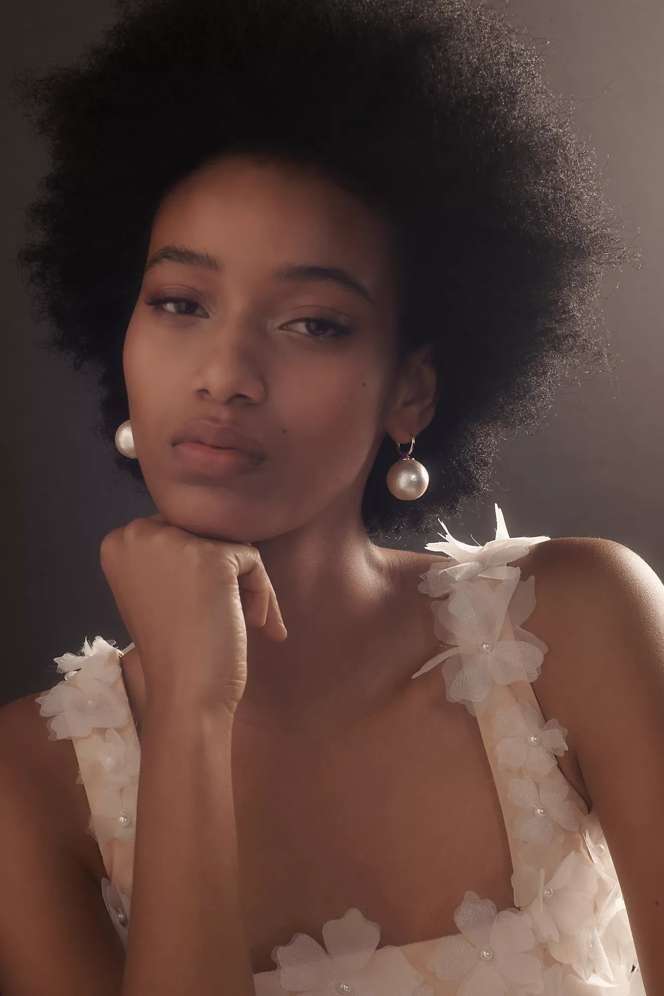 Oversized Pearl Huggie Earrings | Anthropologie (US)