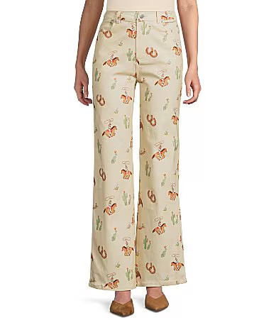 Bailey Rose Coordinating Western Horse Print Wide Leg Jeans - XS | Dillard's