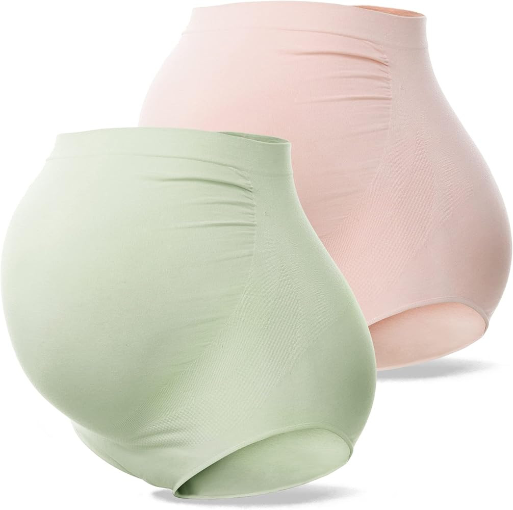 SUNNYBUY Women's Maternity High Waist Underwear Pregnancy Seamless Soft Hipster Panties Over Bump | Amazon (US)