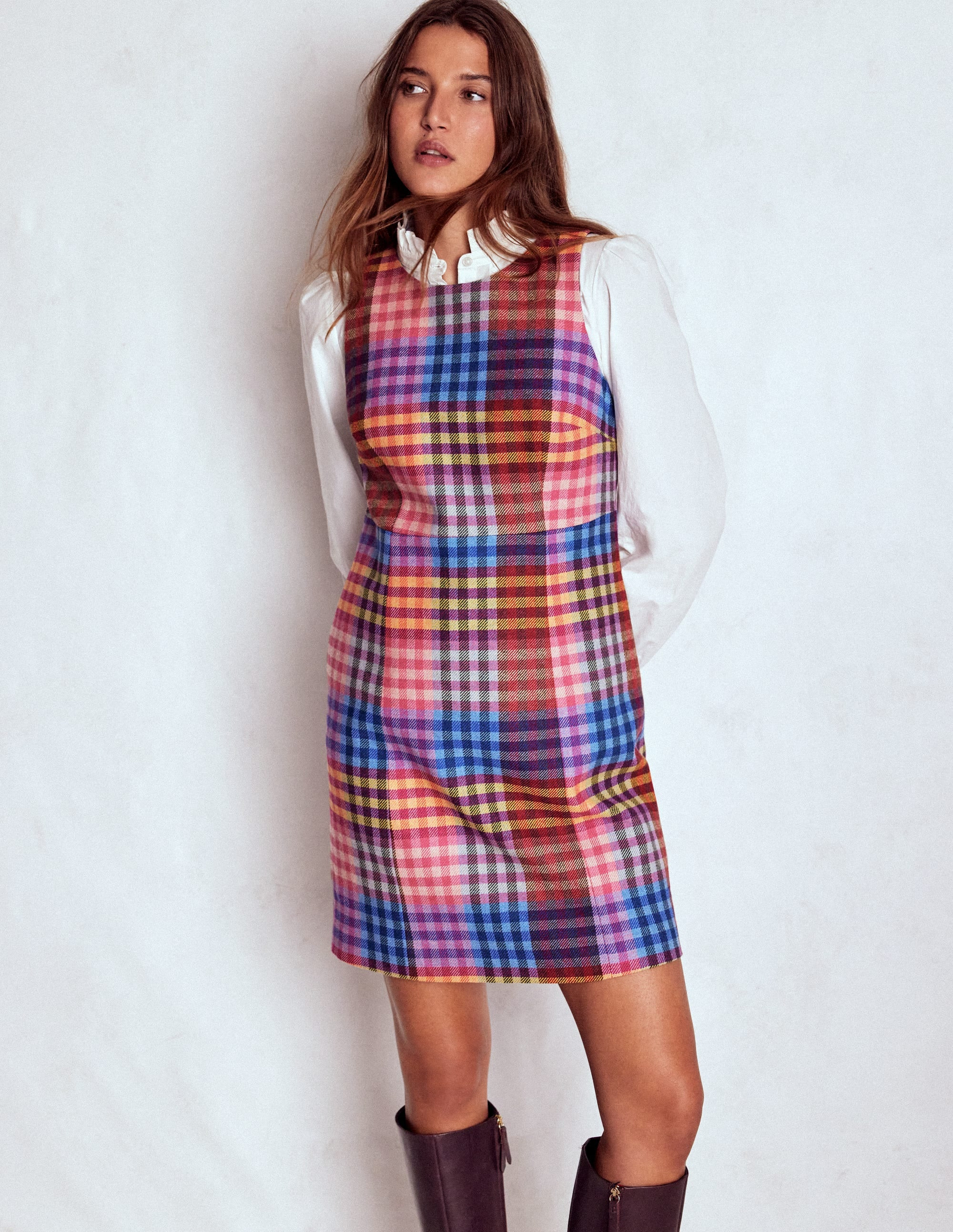 Annie Check Shift Dress-Rainbow Multigingham | Boden (US)