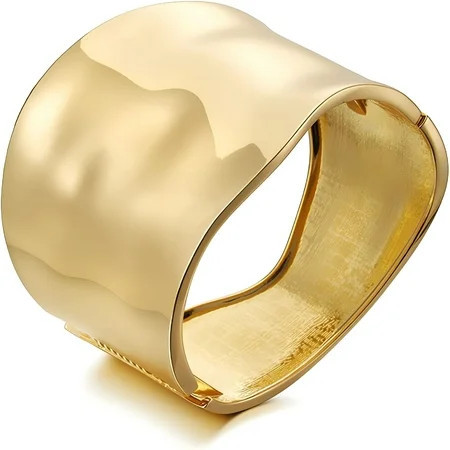 DESIGNICE Gold Cuff Bracelets for Women Fashion Chunky Gold Bracelets for Women Hinge Gold Bangle Bracelets for Women Gold Wrist Cuffs for Women | Walmart (US)