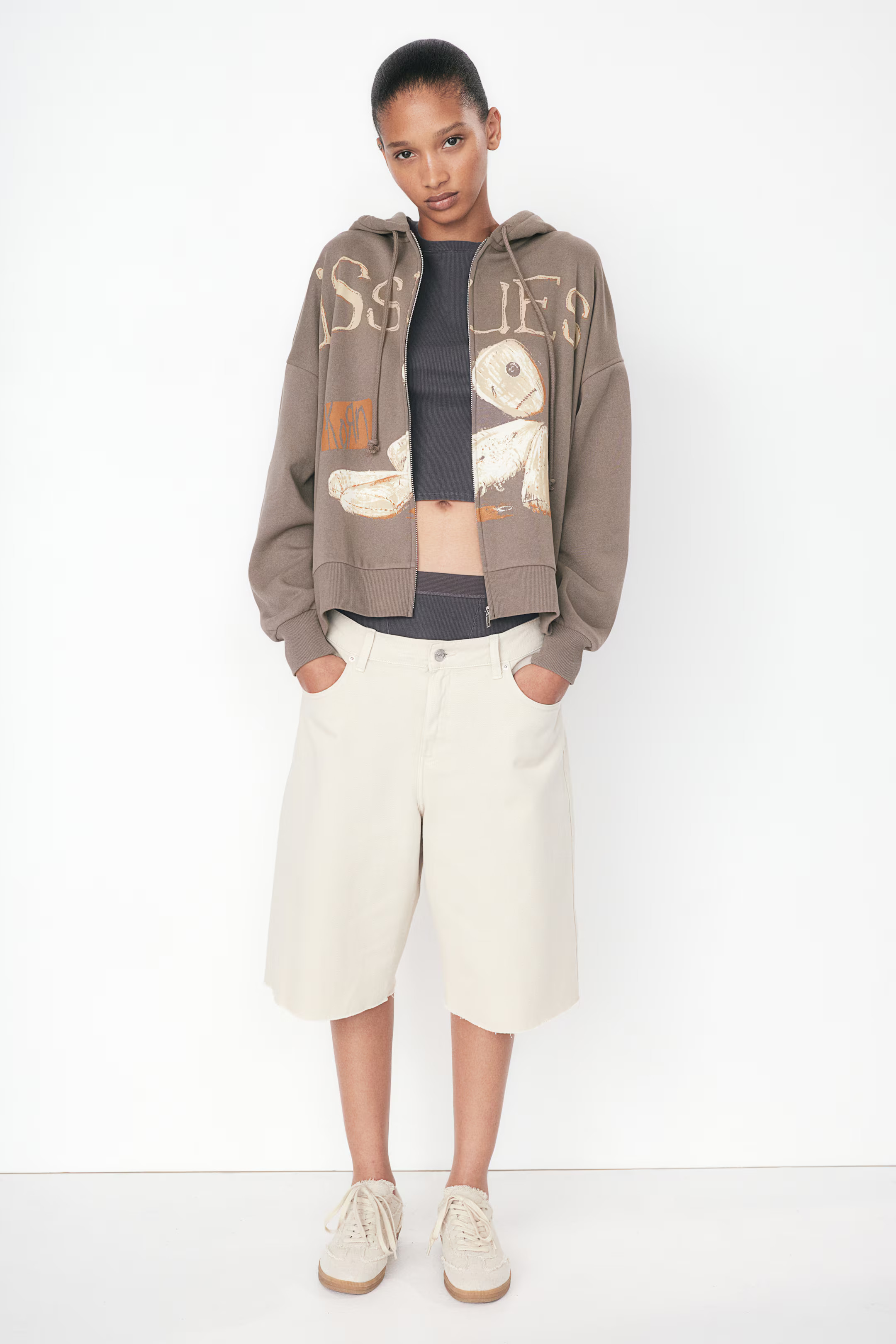 Oversized Hooded Jacket with Motif | H&M (US + CA)