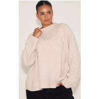 Plus Oatmeal Turtleneck Knit Sweater | PrettyLittleThing US