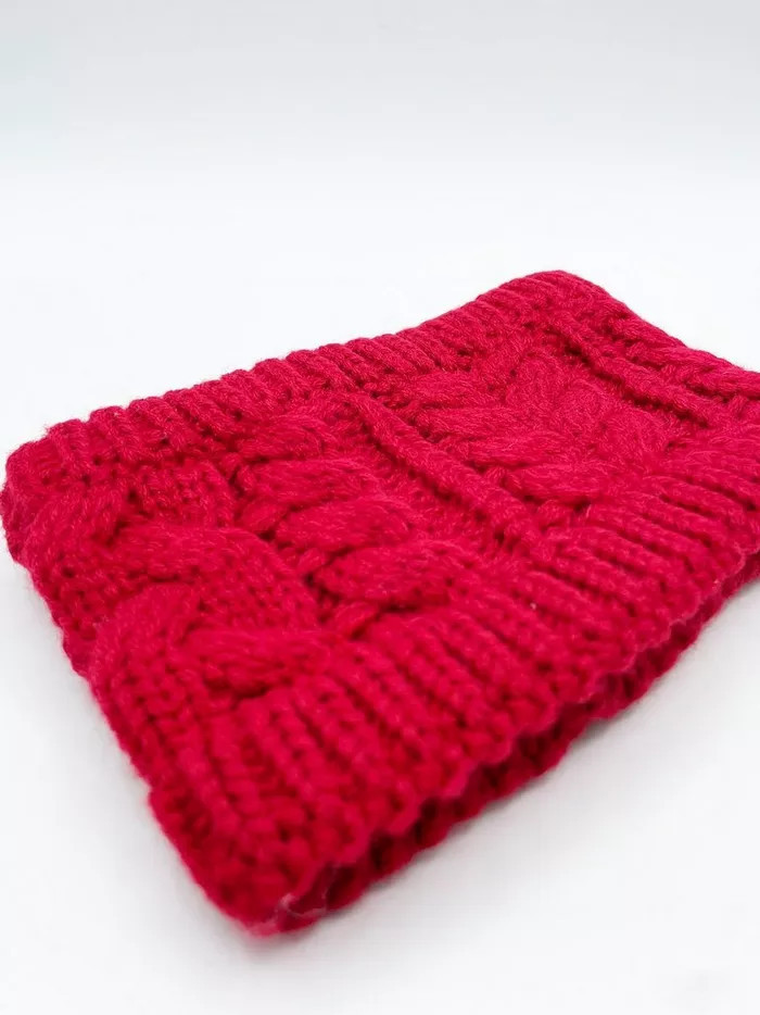 Red Cable Knitted Headband | Boohoo.com (UK & IE)