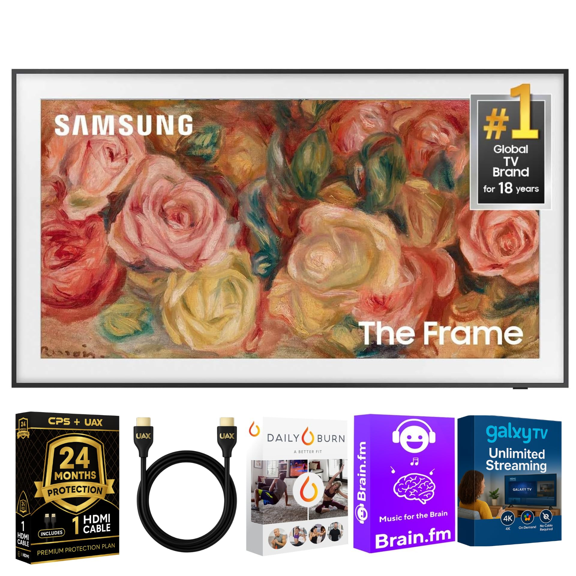 Samsung 65-Inch The Frame LS03D QLED 4K Smart TV Bundle, Quantum HDR, Art Mode, Slim Fit Wall Mou... | Amazon (US)