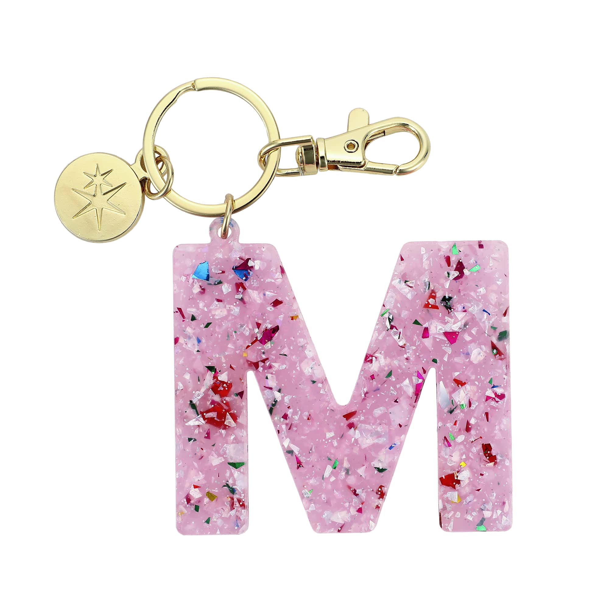 Monogram Confetti Letter Bag Charms (A, B, C, J, K, L, M, S) | Packed Party