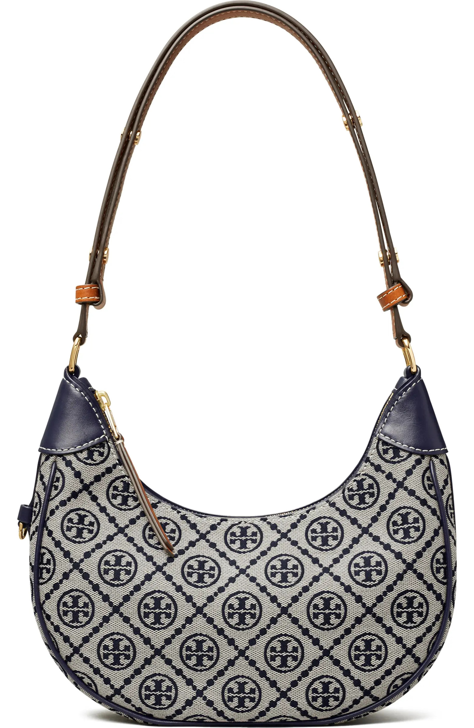 T-Monogram Jacquard Crescent Shoulder Bag | Nordstrom