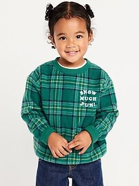 Printed Oversized Microfleece Sweatshirt for Toddler Boys | Old Navy (US)
