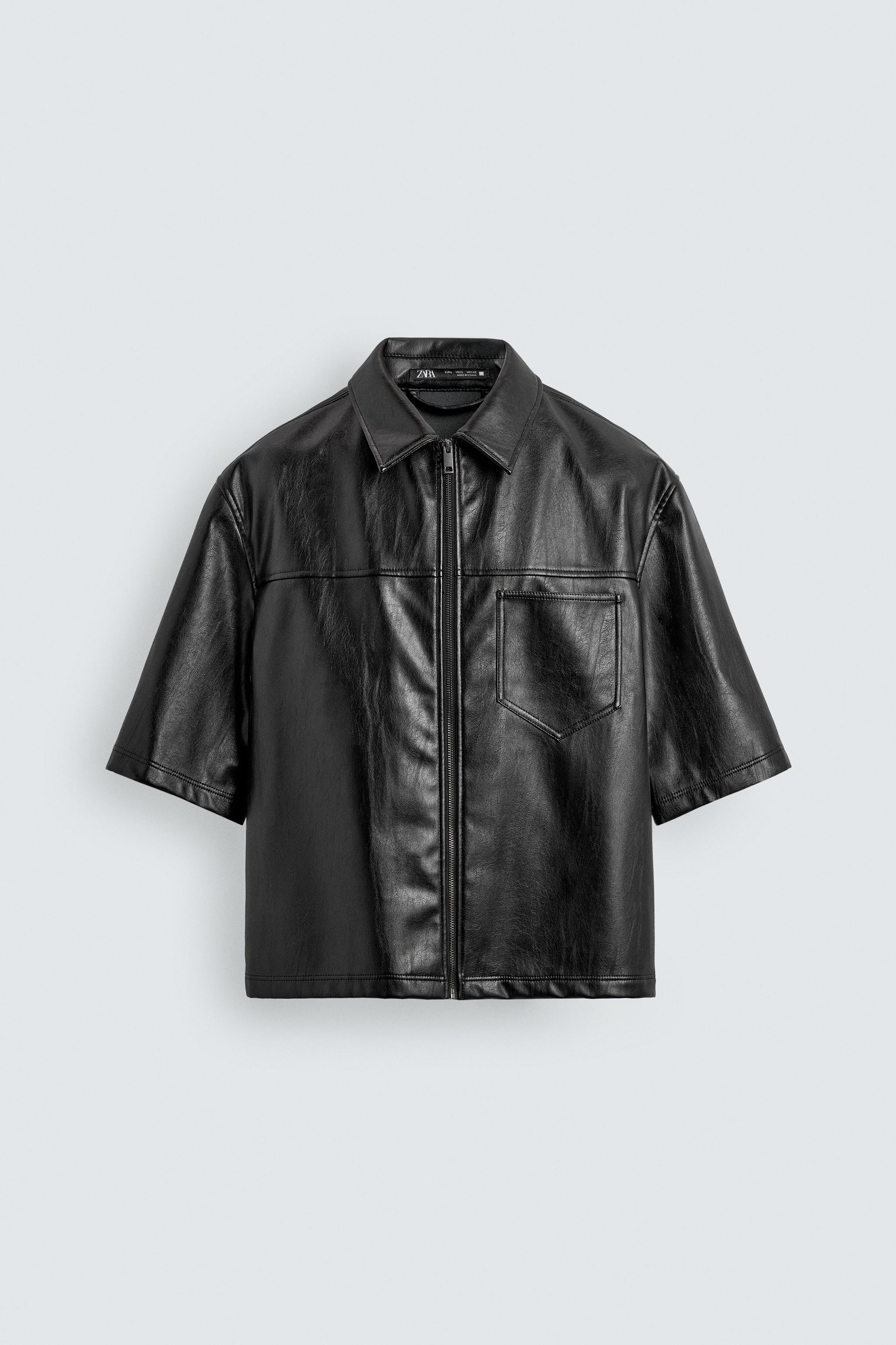 FAUX LEATHER RELAXED FIT OVERSHIRT | Zara US