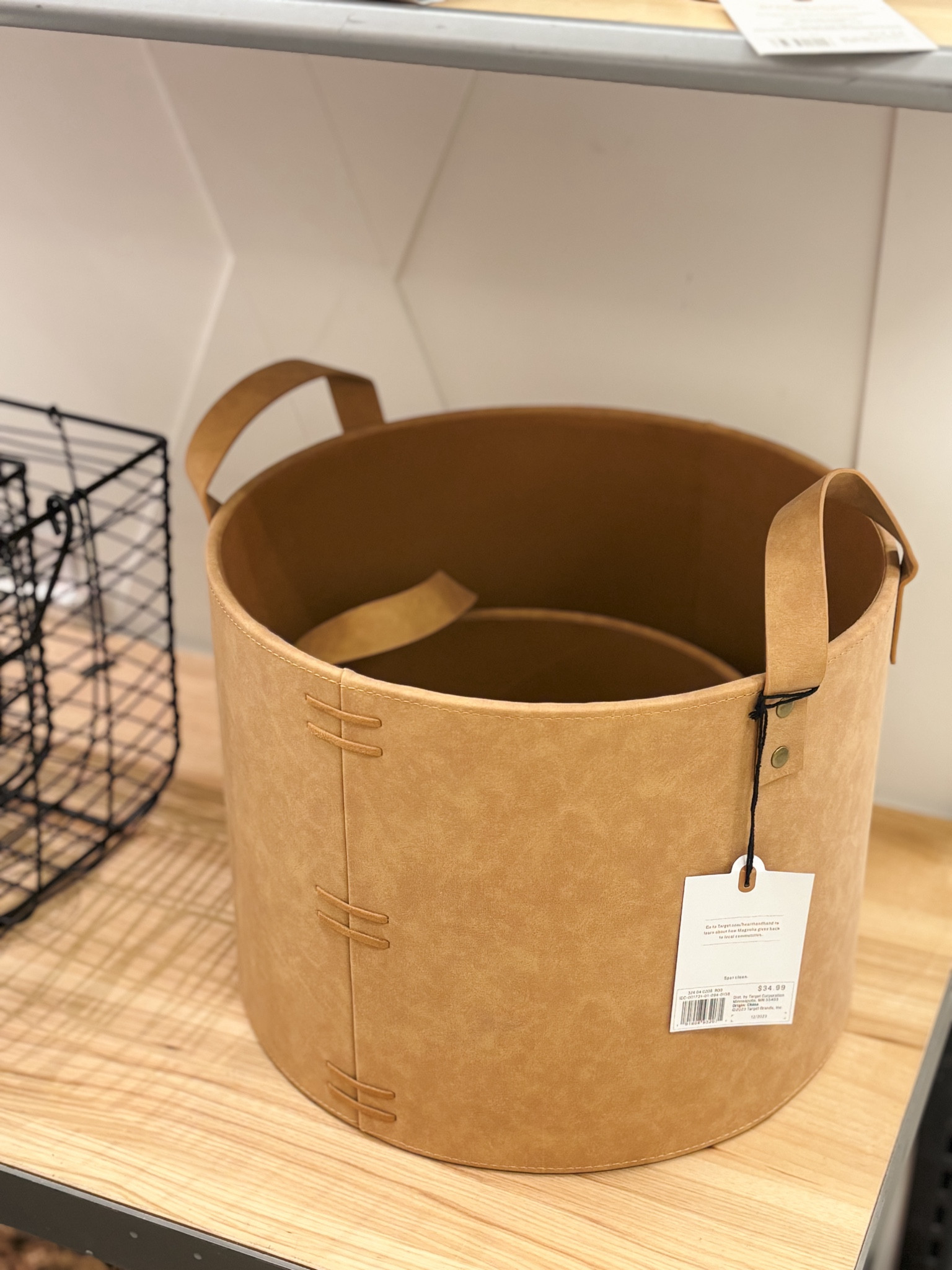 Faux leather round storage bin - 2 sizes 

#LTKStyleTip #LTKHome #LTKSeasonal
