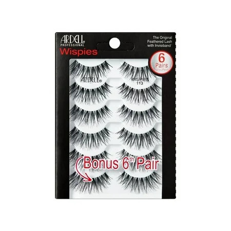 Ardell Wispies 113 Reusable False Eyelashes with Invisiband Extra Long Wispy Lashes 6 Pairs | Walmart (US)