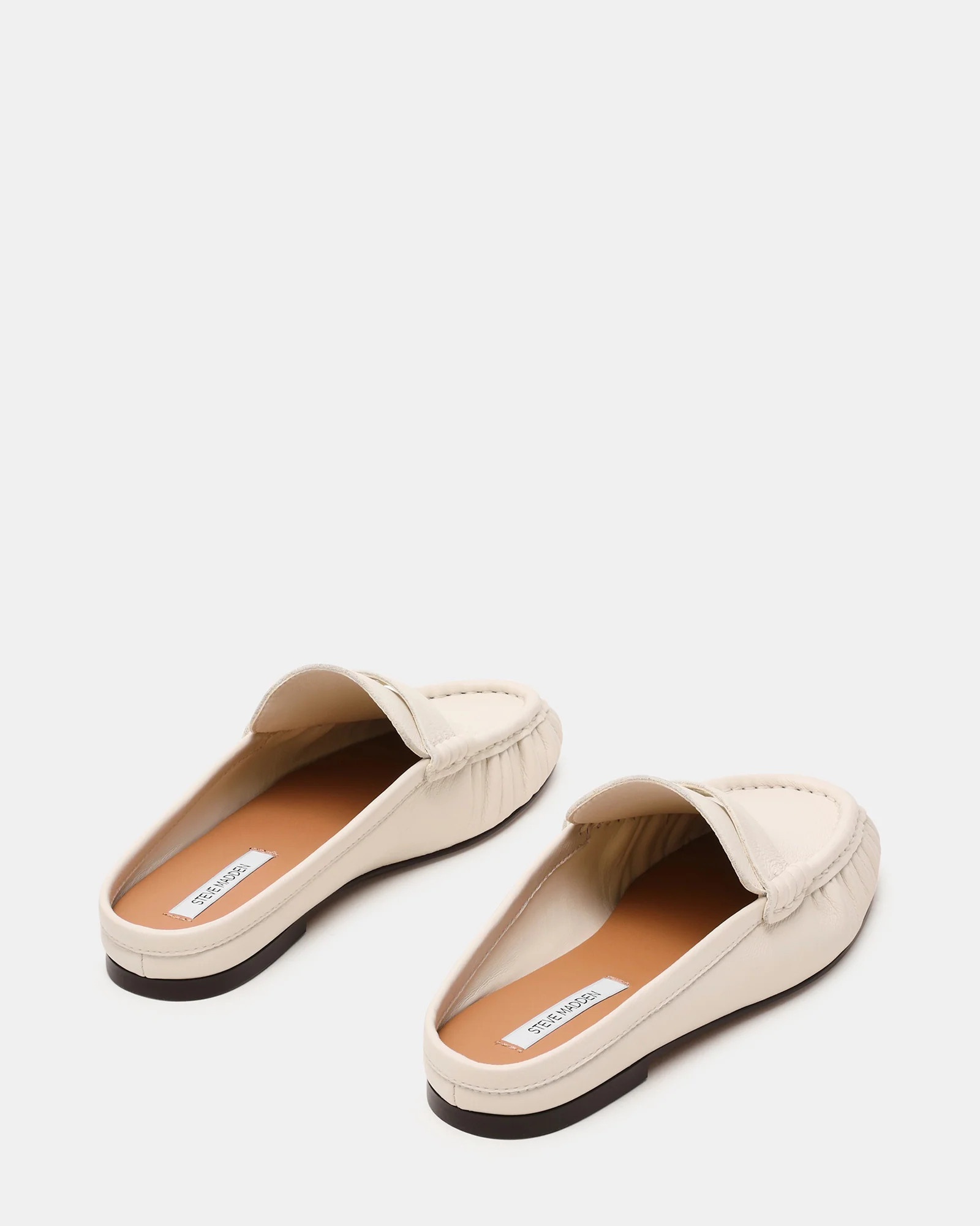 RAFE White Leather Slip-On Mule Women's Flat | Steve Madden (US)