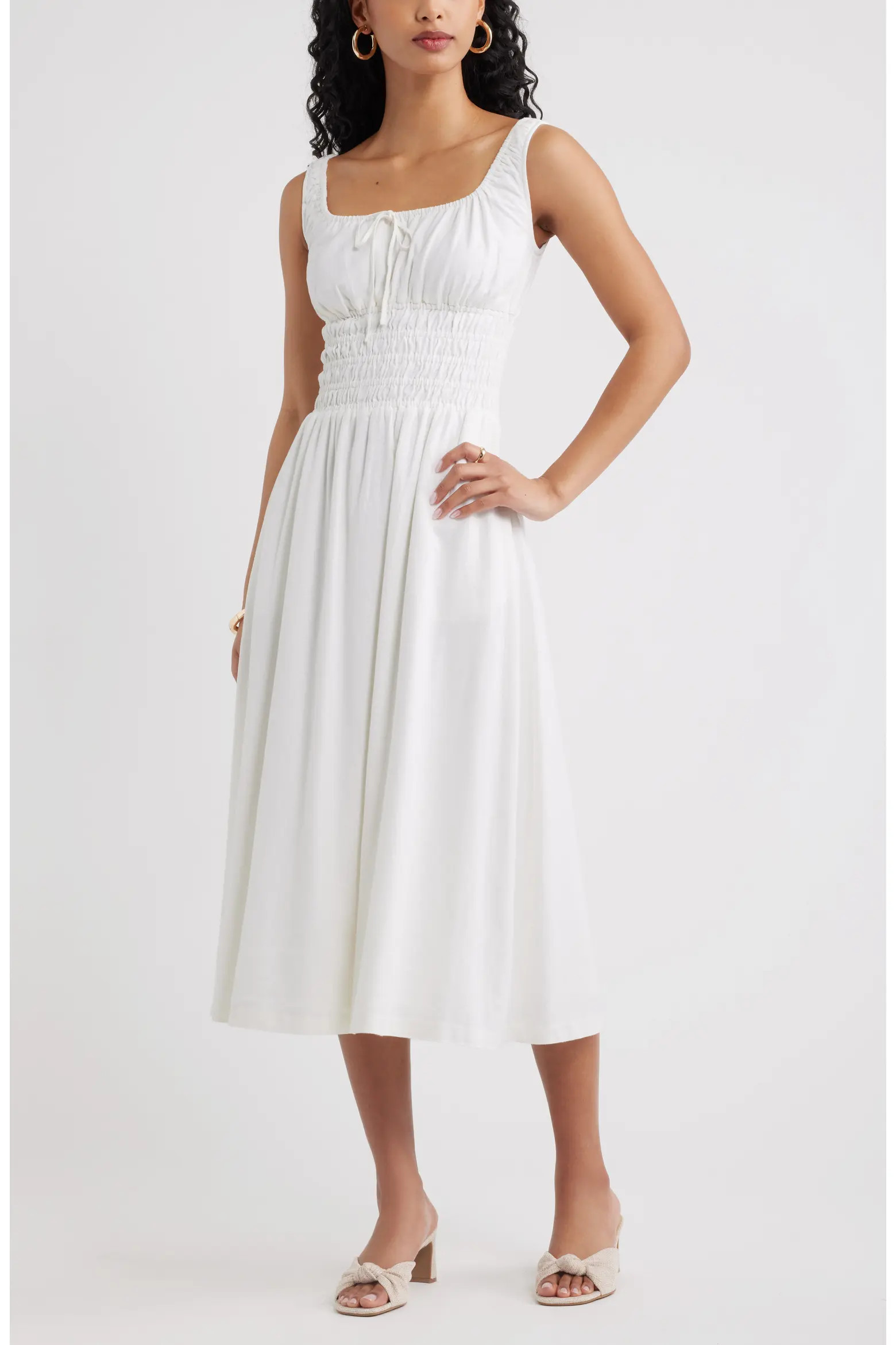 Smocked Waist Midi Dress (Women) | Nordstrom | Nordstrom