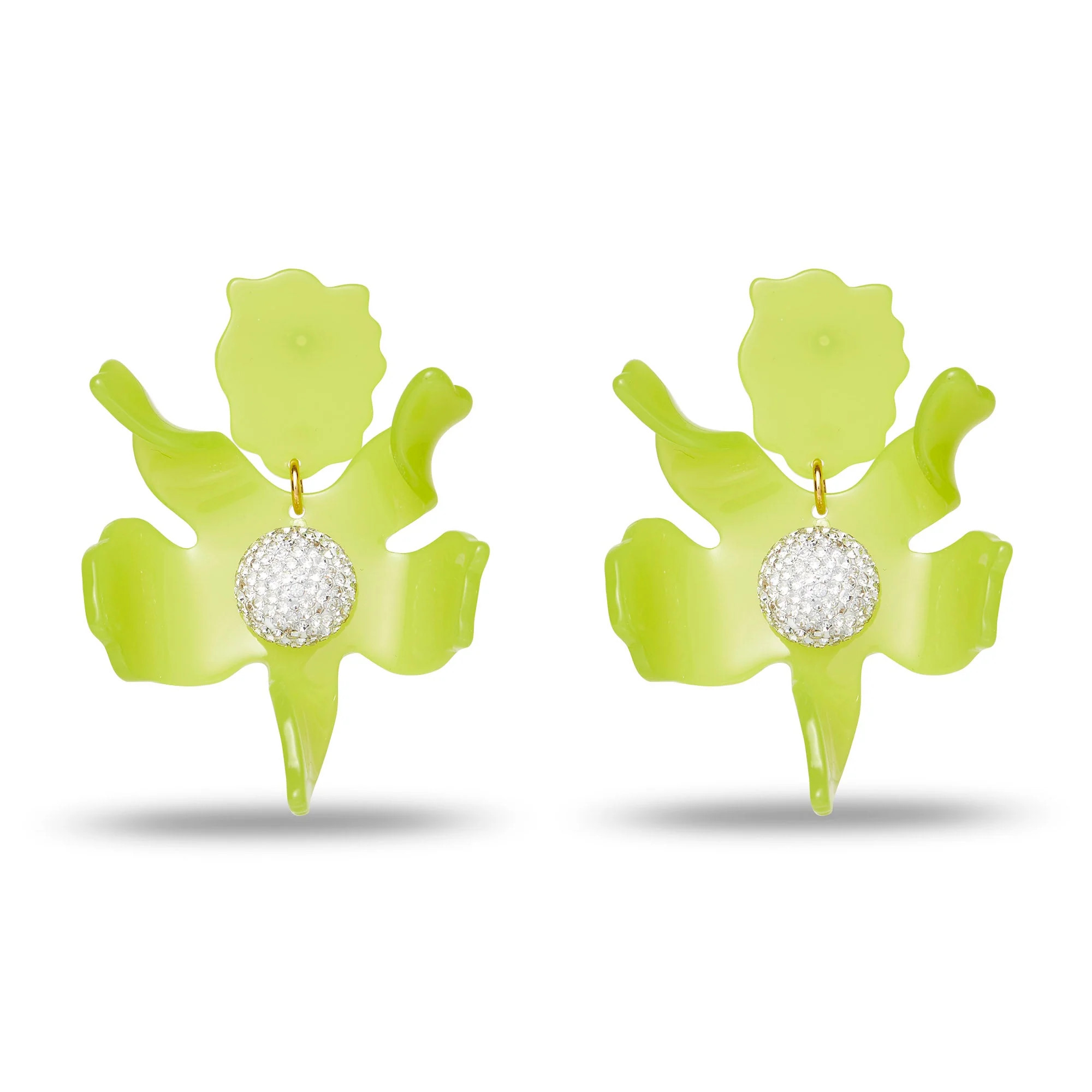 CHARTREUSE CRYSTAL LILY EARRINGS | LELE SADOUGHI