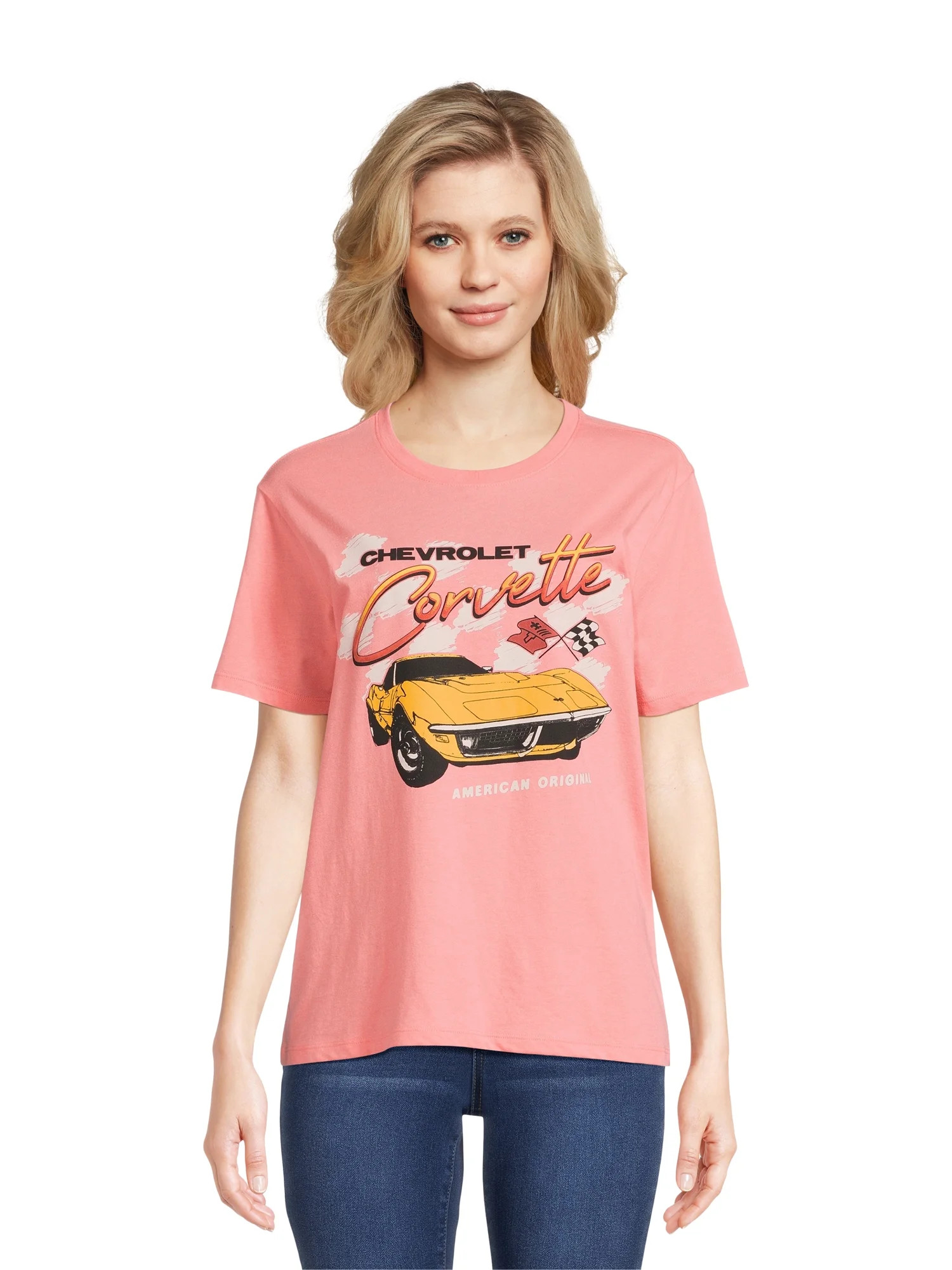 Time and Tru Women's Corvette Graphic Print T-Shirt, Sizes XS-XXXL - Walmart.com | Walmart (US)