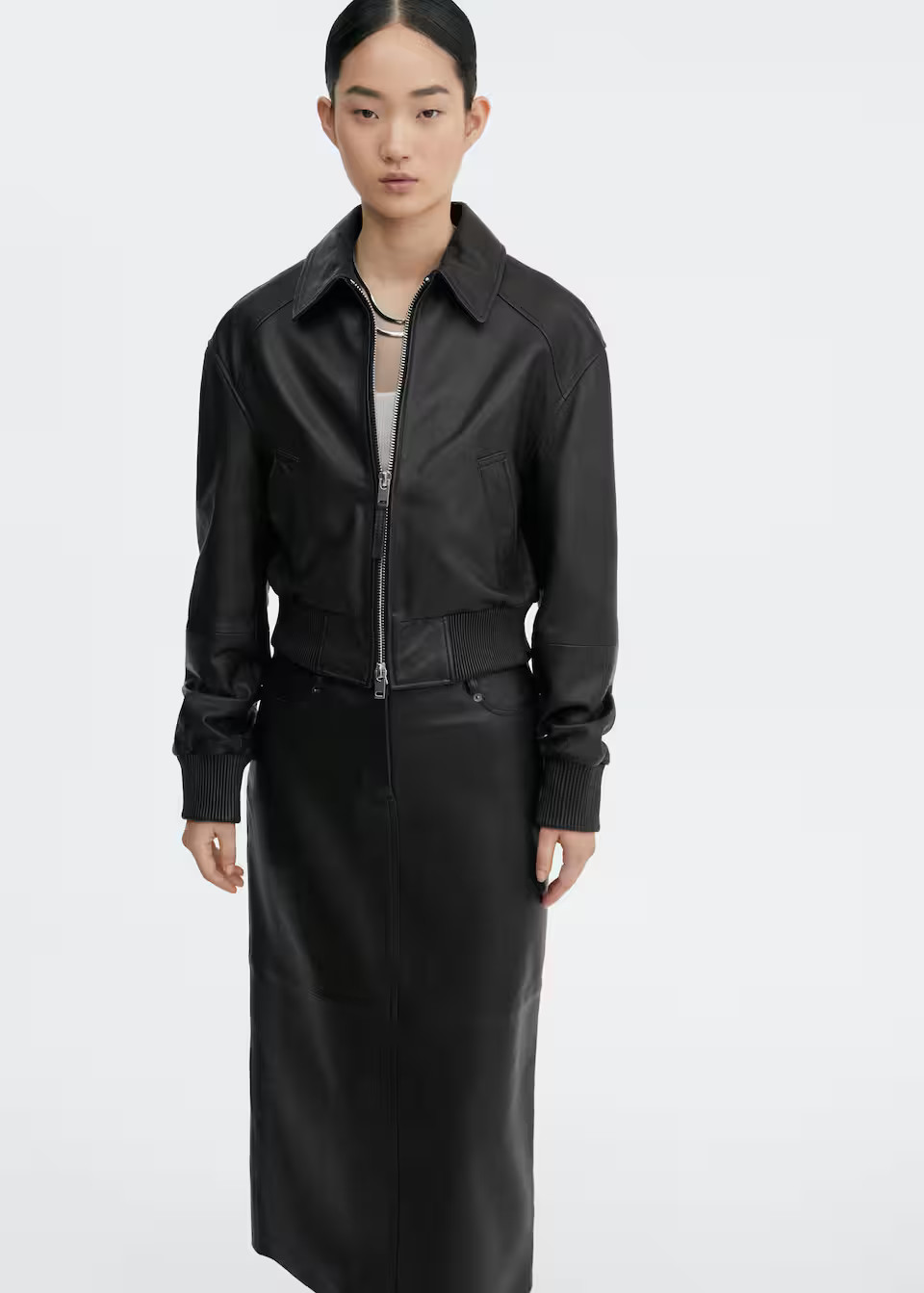 Aviator-bomberjacke aus leder -  Damen | Mango Deutschland | MANGO (DE)