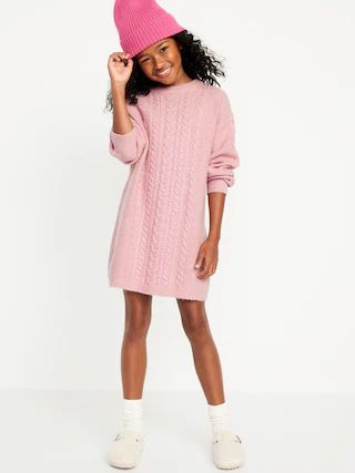 Cozy Cable-Knit Sweater Dress for Girls | Old Navy (US)