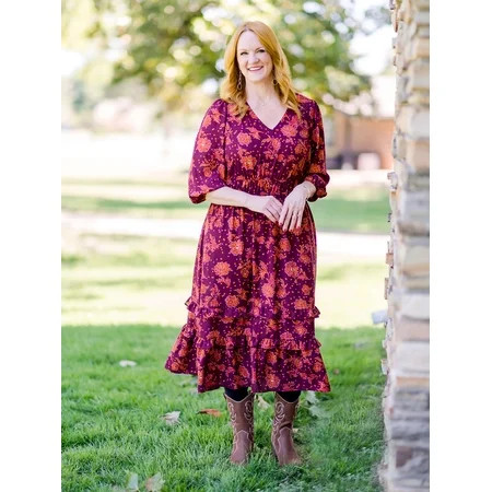The Pioneer Woman Mixed Print Ruffle Maxi Dress Women s | Walmart (US)