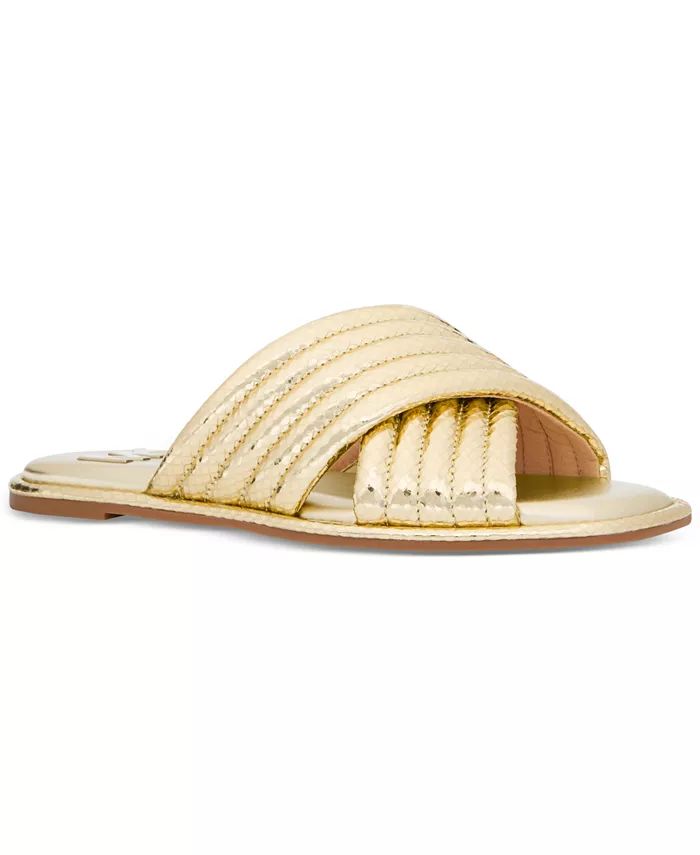 Portia Slip-On Crisscross Quilted Slide Sandals | Macy's