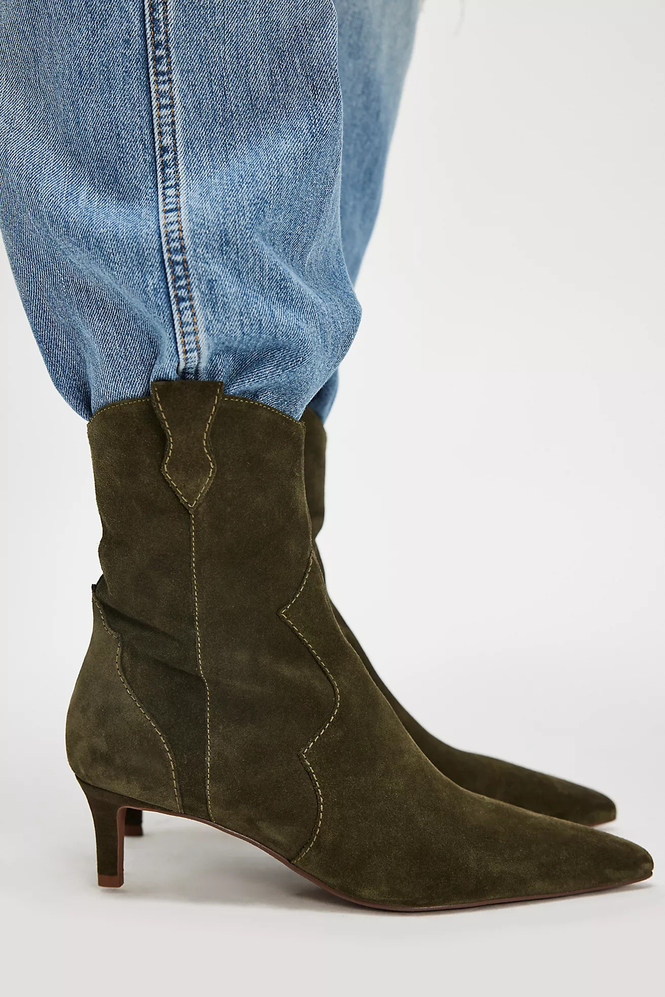 Liora Kitten Heel Suede Ankle Boots | Free People (Global - UK&FR Excluded)
